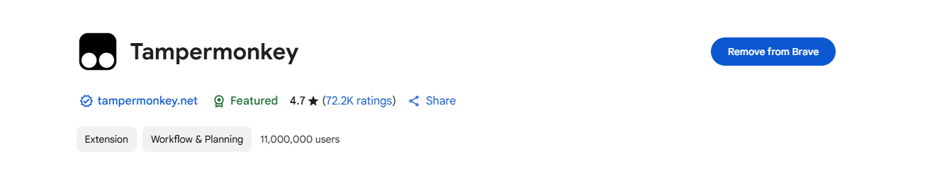 Chrome Web Store listing